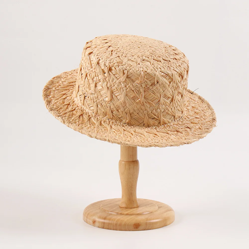 women-spring-summer-handwoven-pattern-raffia-straw-hat-sun-protection-beach-cap