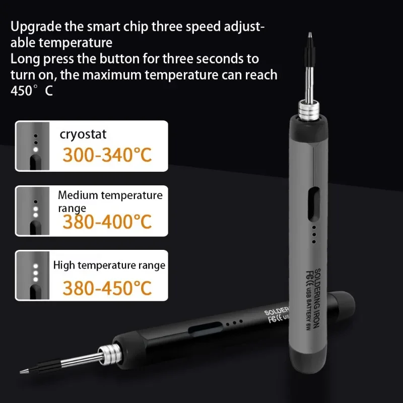 New USB Soldering Iron Smart Temperature Control Fan Wireless Fast Charging Home Portable Repair Welding Tool Set