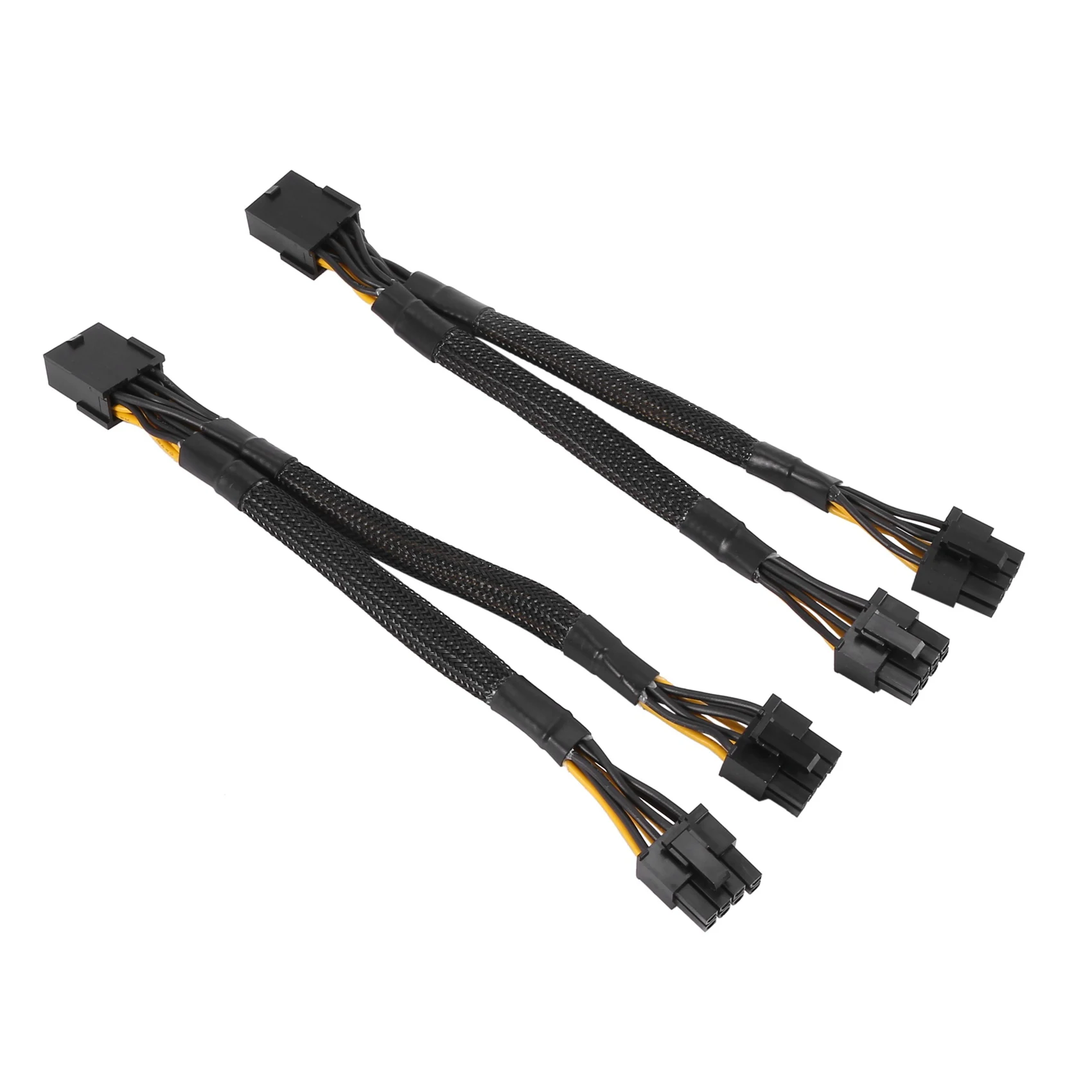 T35C 10PCSGPU Pcie 8 Pin Female Ke Dual 2X 8 Pin (6+2) Male PCI Express Power Adapter Braided Y-Splitter Extension Cable,20Cm