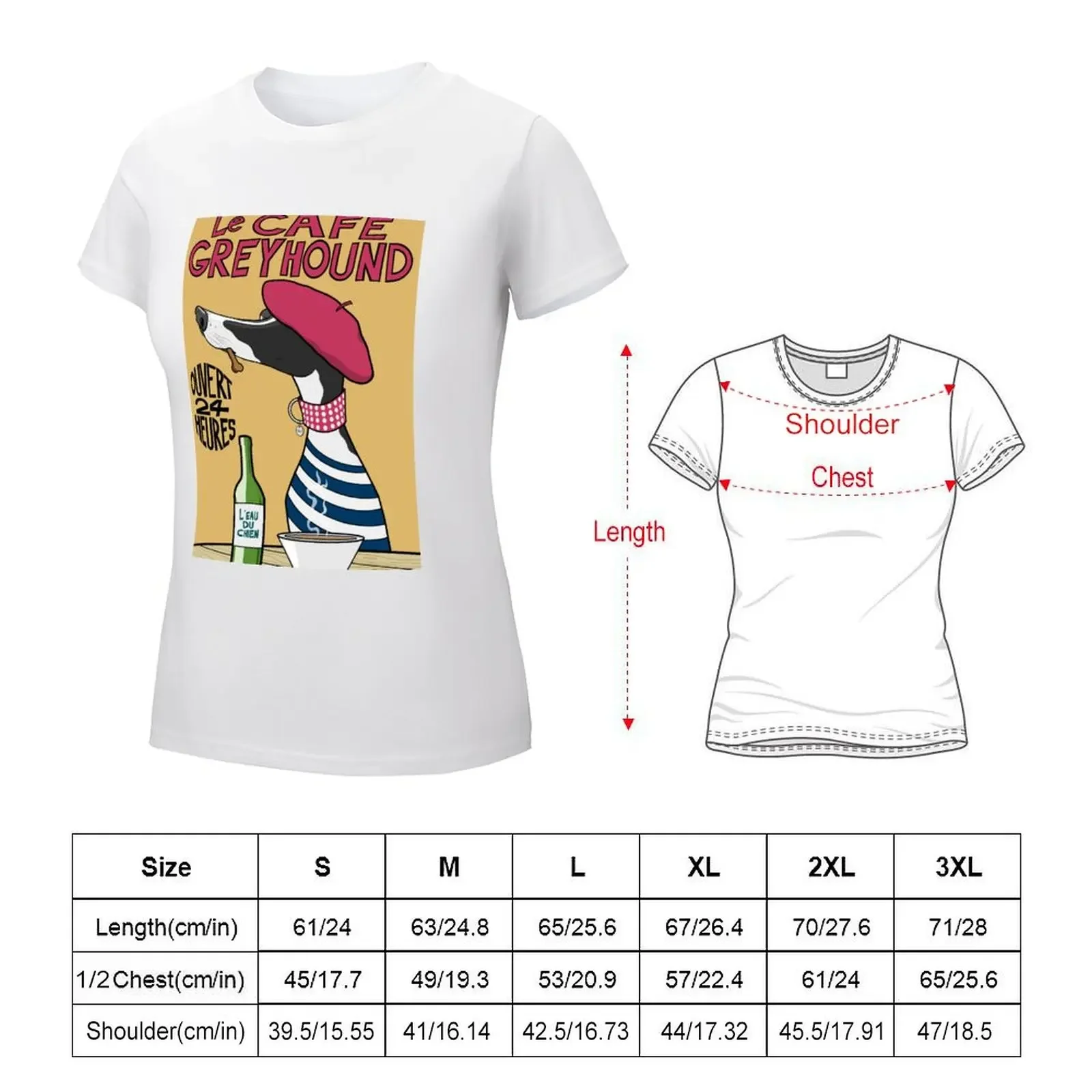 Le Café Greyhound T-shirt cute clothes Female clothing anime clothes oversized workout shirts for Women