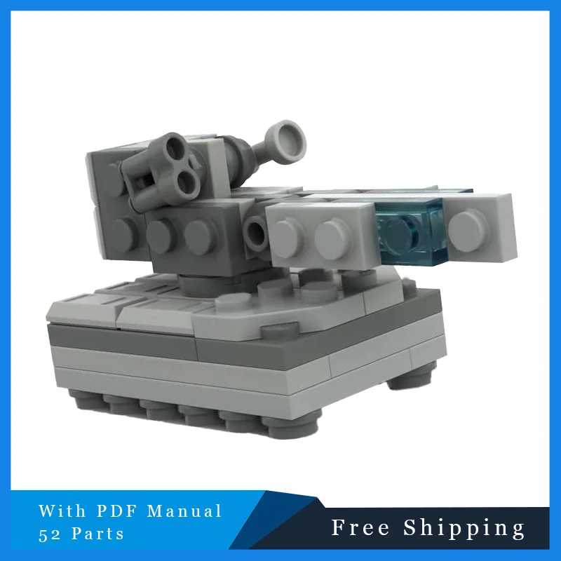 52 Parts MOC Small Grey Cool Creative Tank Technology Modular Building Blocks Model For Children DIY Assembly Toys Festival Gift