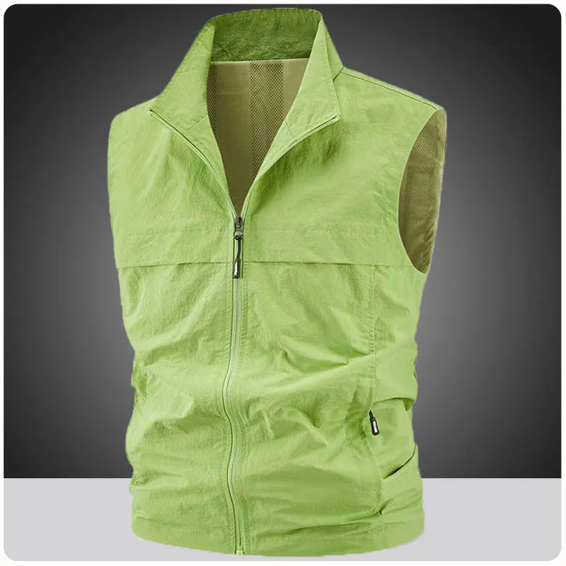 

Мужской весенний тактический жилет для активного отдыха, безрукавка с множеством карманов, куртка-карго, рыболовный жилет, верхняя одежда, азиатские размеры M~5XL