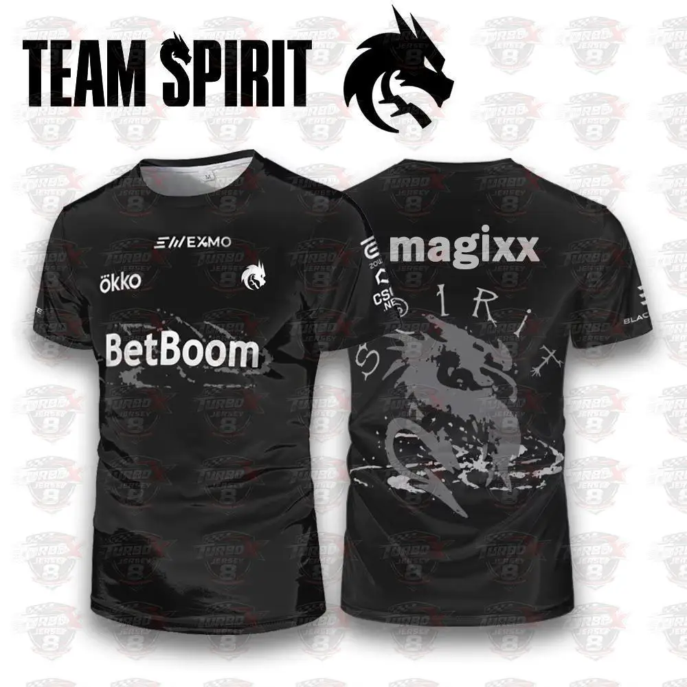 Team Spirit Donk  Magixx Jersey 25-26 Cs2 Esports Club Custom Player Training Uniform  Unisex Short-sleeved Crew Neck T-shirt