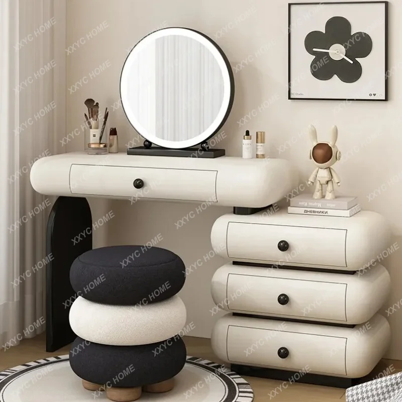 XX LNarrow Shelves Vanity Desk Mirror Storage Space Adult Drawers Dressing Table Compact Cabinet