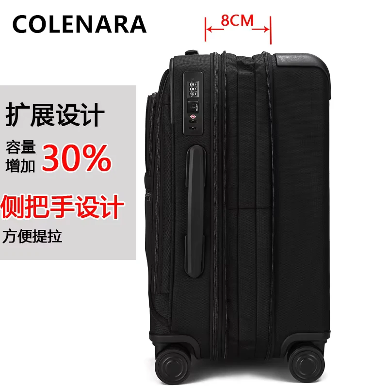 COLENARA Luggage Travel Bag 20 Inches Business Trolley Case Men's Boarding Box Oxford Cloth Universal Wheel Rolling Suitcase