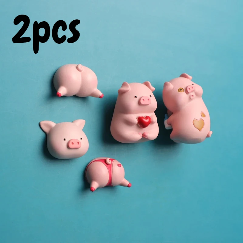 

2pcs 3D Pig Magnetic Refrigerator Stickers,Photo Wall Resin Fridge Magnet, Creative Cute Magnets Souvenir Personalized Gifts