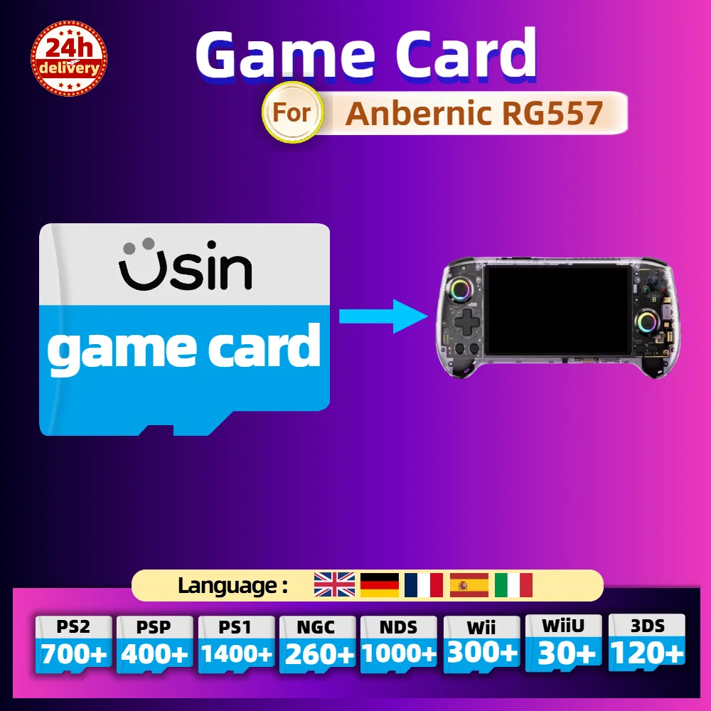 Game Card For Anbernic RG557 Retro CLASSIC WIIU ARCADE GAMECUBE Gaming Console CARDS
