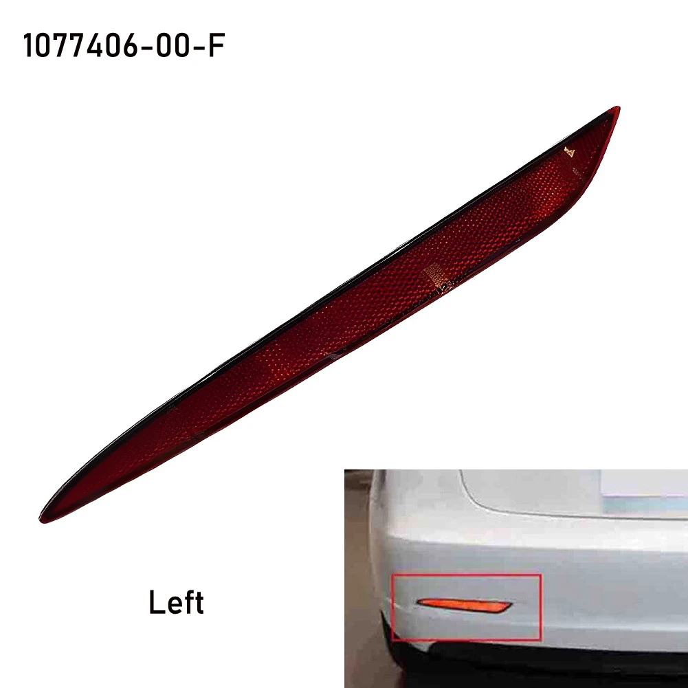 Rear Bumper Reflecto Increased Safety Red Lens Rear Bumper Reflector Lamp Light for Tesla Model 3 1077406 00 F