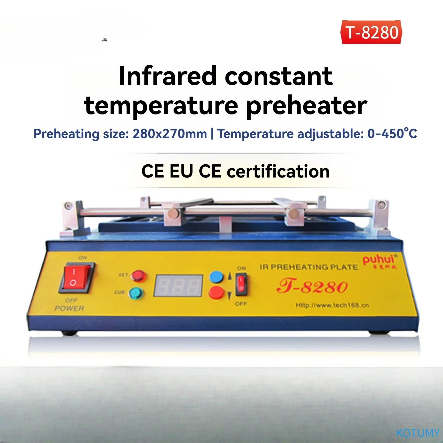KOTUMY T-8280 Infrared Heating Platform 110V/220V Constant Temperature High Power Large Area Preheating Station Furnace