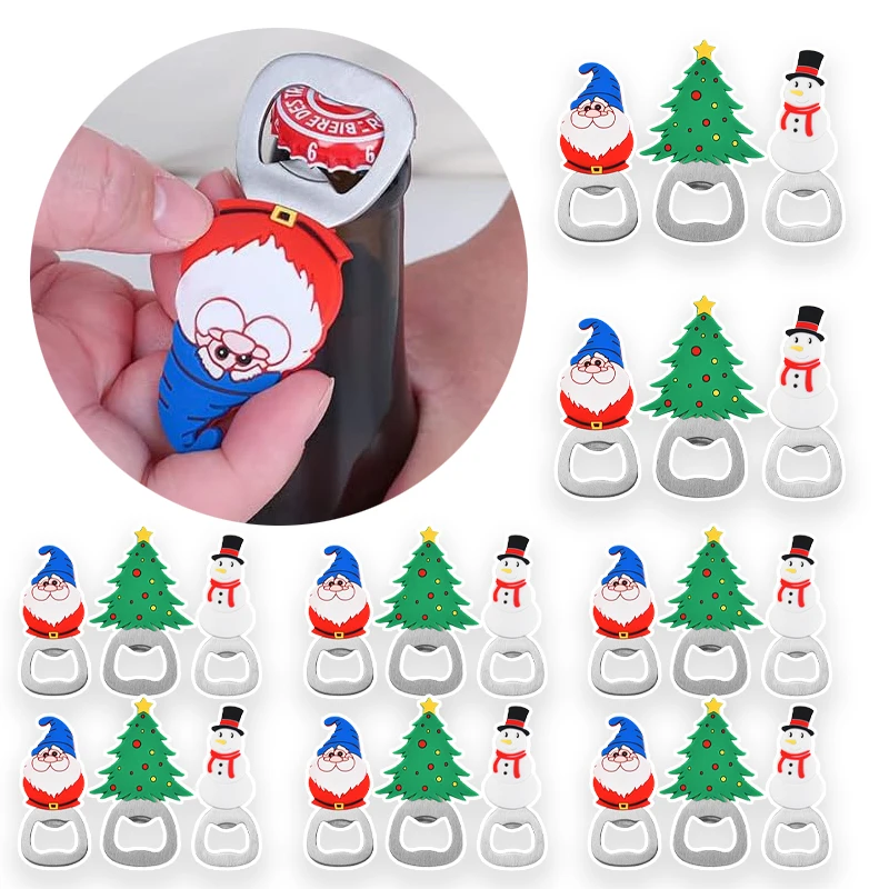 

Holiday Magnetic Beer Bottle Opener Christmas Themed Home Bar Tool with Fridge Magnet for Party Can Opening