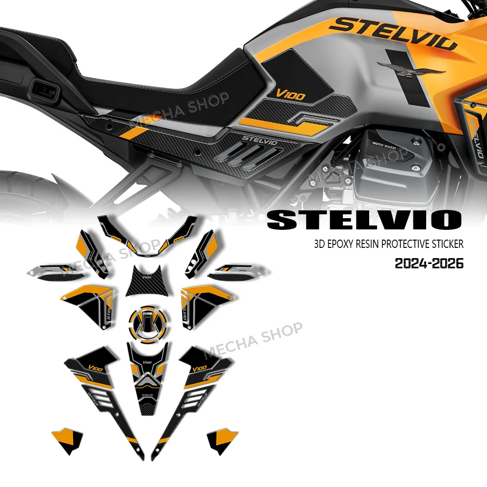 3D Tank Pad Sticker For Moto Guzzi Stelvio Motorcycle Accessories Hand Guard Protection Decal Kit