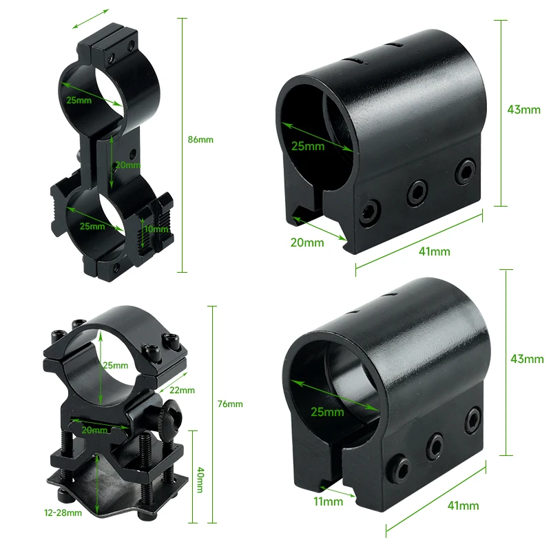 Clip Laser pour lunette de visée à boucle 25.4mm/30mm, pince universelle multifonctionnelle, accessoires tactiques de chasse, Clip de montage 11mm 20mm