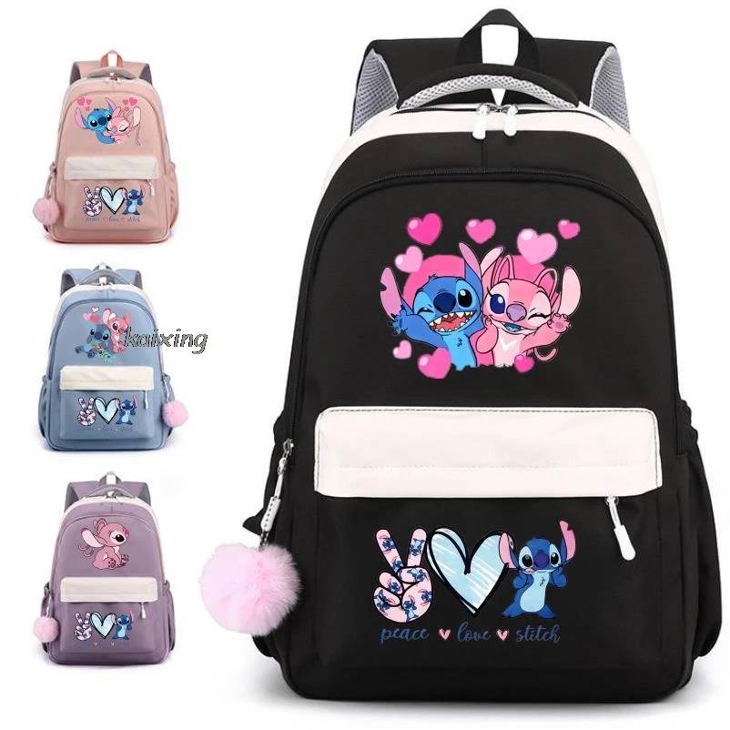 Lilo And Stitch Backpack Teens Girl Boy Student Teenager Rucksack Women Casual School Bags Travel Nylon Shoulder Laptop Mochilas