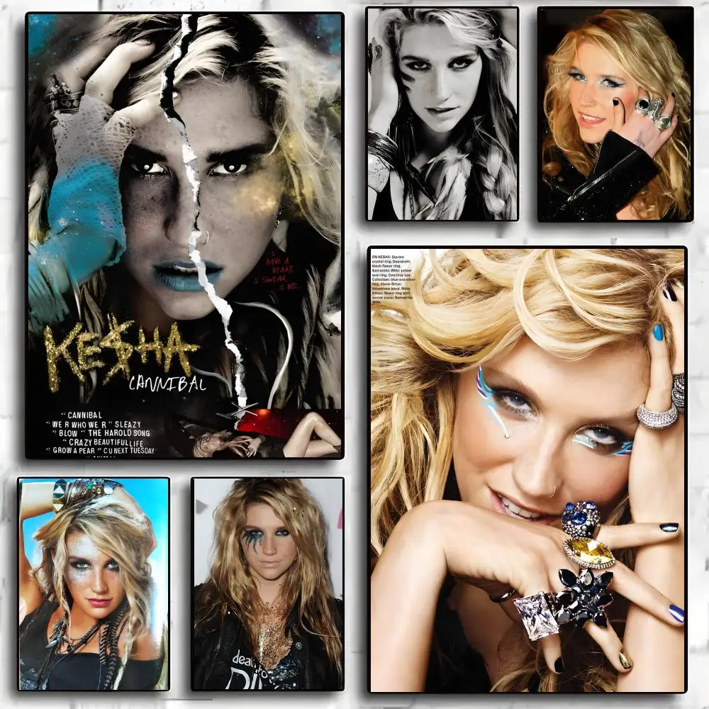 K-Kesha Poster Wall Art Wall Stickers Home Living Room Bedroom Bar Office Decor Prints Personalized Gift