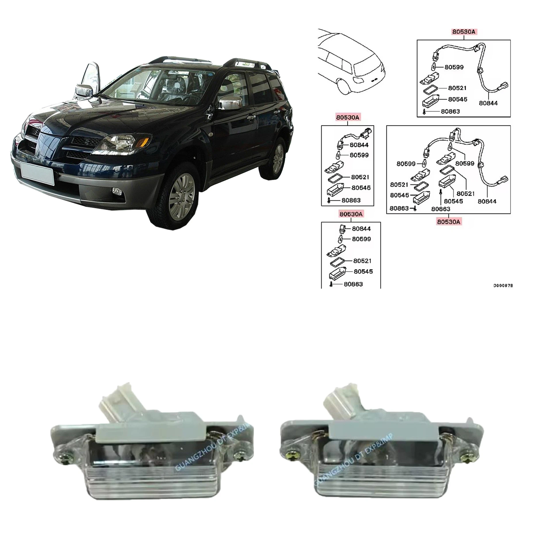 

1 or 2 Pieces License Lamp for Outlander CU MB596500 Free Bulb for Pinin Warning Clearance Light for Lancer for Pajero Sport K90