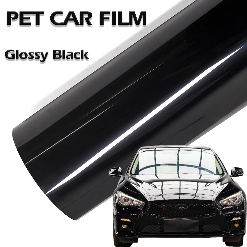 Glossy Black Car Vinyl Wrap Film Personalization Waterproof PVC Car Decoration PET Decal Motorcycle Auto Body Protective Film