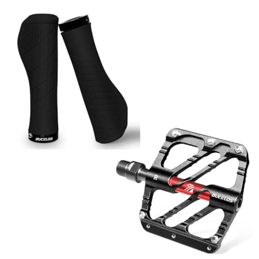 

MTB Flat Pedals Mountain Bike PedalsMountain Bike Handlebar Grips Double Lock-on Bike Grips Anti-Slip Bicycle Handle Grips Comf