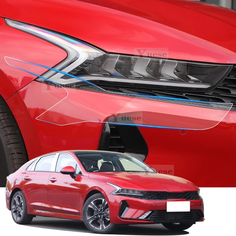 

Для Kia K5 2021-2024 2 шт. защитная пленка для фар автомобиля прозрачная дымчатая черная наклейка из ТПУ