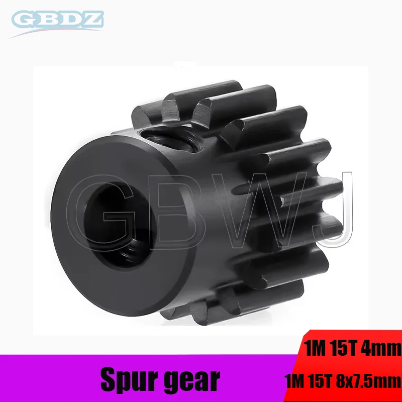 

1 Piece Module 1 Motor Gear 1M-15T/16T SC45#Carbon Steel Material Blackening Spur Gear Bore Size 4/6/6.35/7/ mm