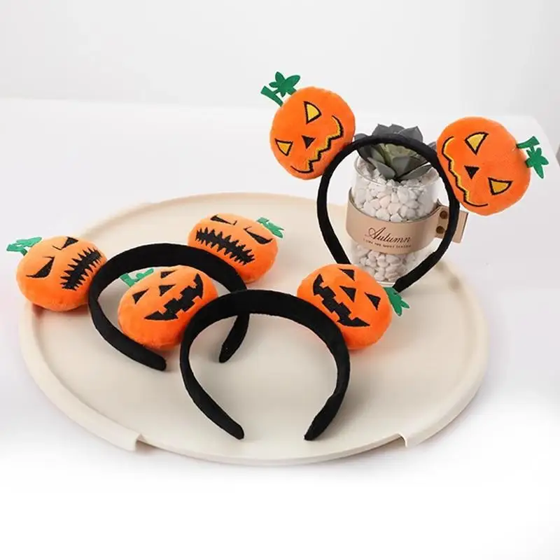 Halloween-Kürbis-Stirnband Festliches Kostüm-Accessoire Niedliches Cartoon-Puppen-Haarband Dunkler Stil Persönlichkeits-Trend Unisex-Kopfbedeckung – Detail 4