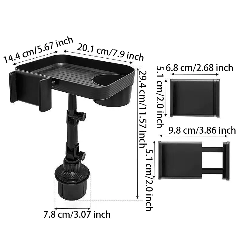 Multi-Functional Car Tray Console Cup Holder Storage Rack Mobile Phone Bracket Car Holder Water Cup Holder Organizer Dinner plat