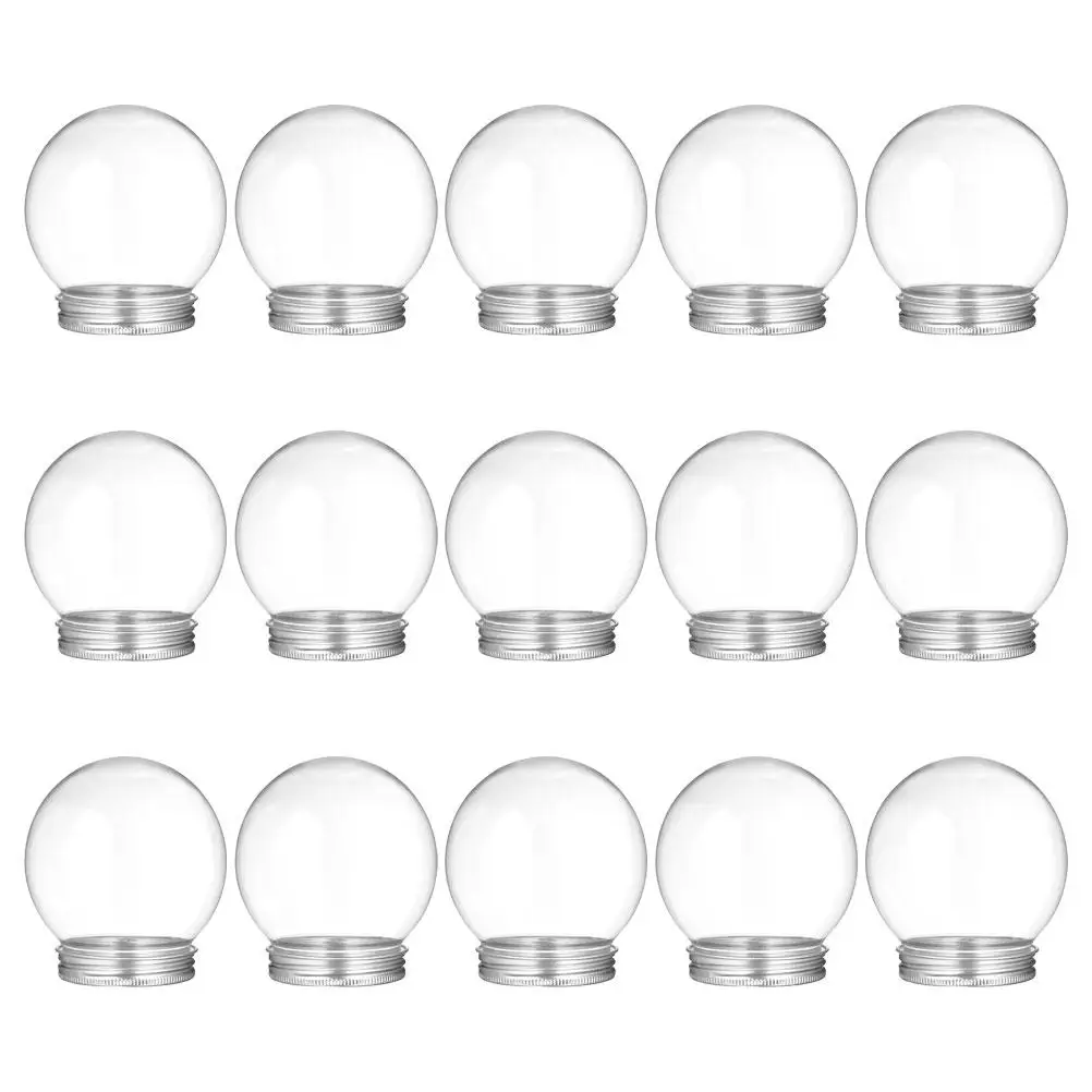 

15pcs Candy Globe Snow Globe Craft Plastic DIY Globes Kids Holiday Decor Globes Photo Replacement Parts