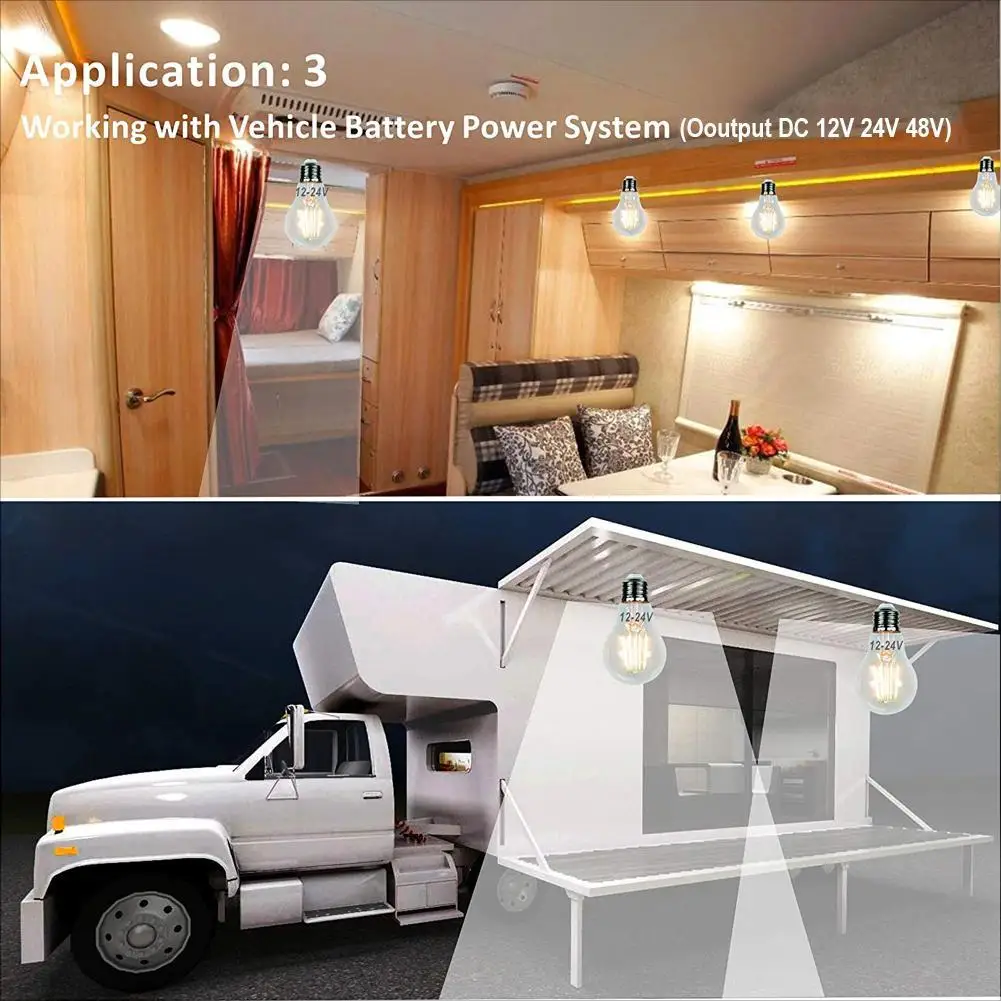 DC 12V a bassa tensione G45 Globe LED lampadina RV Camper 2W 160LM lampadina a incandescenza Edison lampadine di ricambio per luci a stringa solare