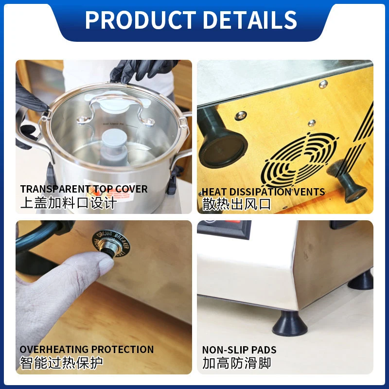 

Коммерческий многофункциональный измельчитель мощностью 1100 Вт, полностью автоматическая мясорубка и миксер, миксер для горячей кастрюли и соуса, 8 л, 220 В