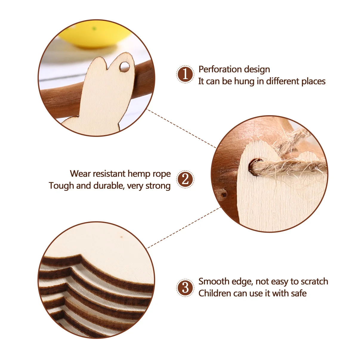 

Wooden Rabbit Easter Craft Rabbit Wooden Egg Bunny Ornaments Hanging Decoration DIY Projects Home Party Accessories