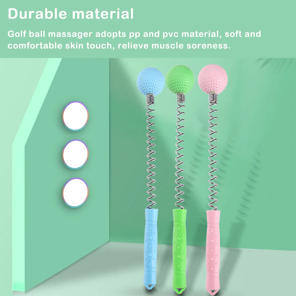 Massage Tools Massager Stick Golf Ball Shaped Spring Manual Hammer for Body Neck Should Knee Back Care Women Men