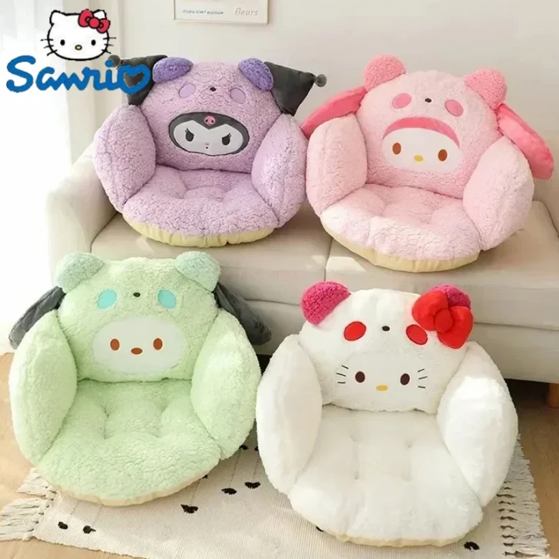 

Sanrio Warm Cushion Cinnamoroll Kuromi My Melody Hello Kitty Plush Doll Integrated Half Surrounding Chair Cushion Children Gift