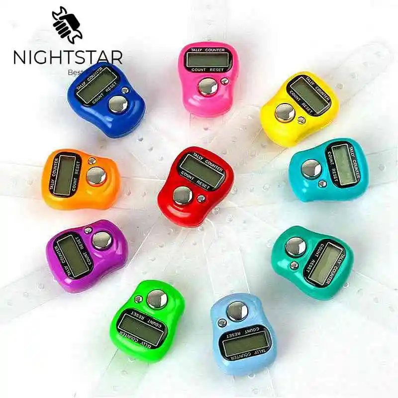 Mini Stitch Marker and Row Finger Counter LCD Electronic Digital Tally Counter for Sewing Knitting Weave Tool / Random Color