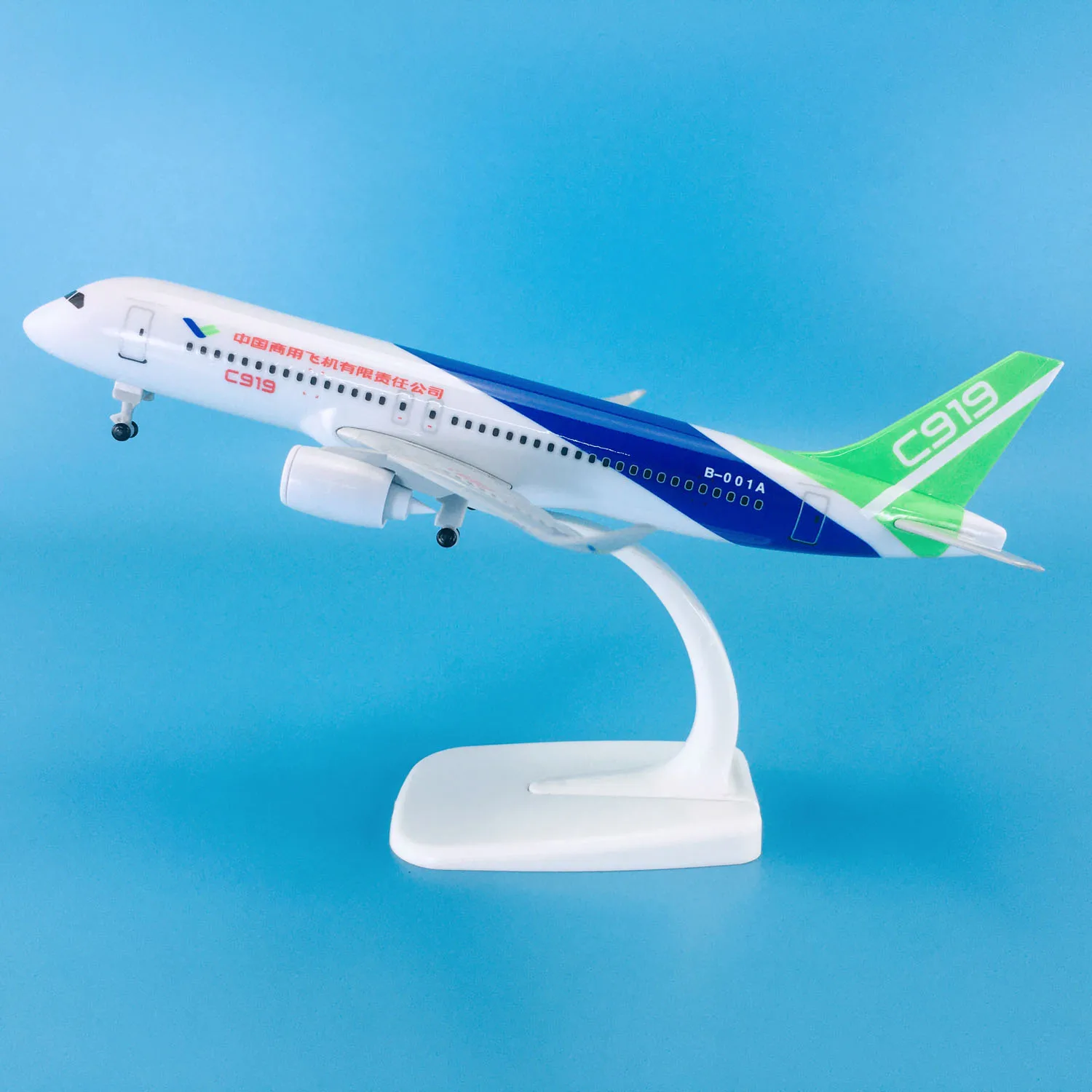 Baza Hot Sale Zinc Ally Material 1:200 20cm Airplane Aircrafts Comac C919 Plane Model