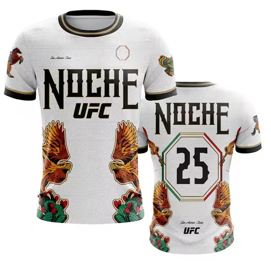 

NOCHE 25 UFC Mens MMA Football Jersey Boys Boxing Eagle Fans T-shirt Extreme Sports Round Neck Short Sleeved Casual Fashion Tops