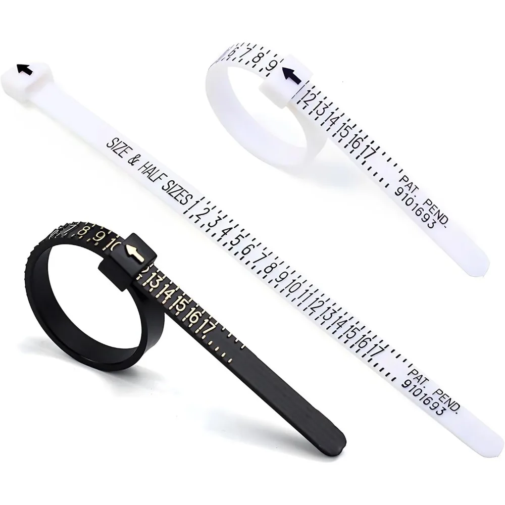 Plastic Reusable Ring Sizer Gauge - Finger Measure Tool for USA Sizes 1-17