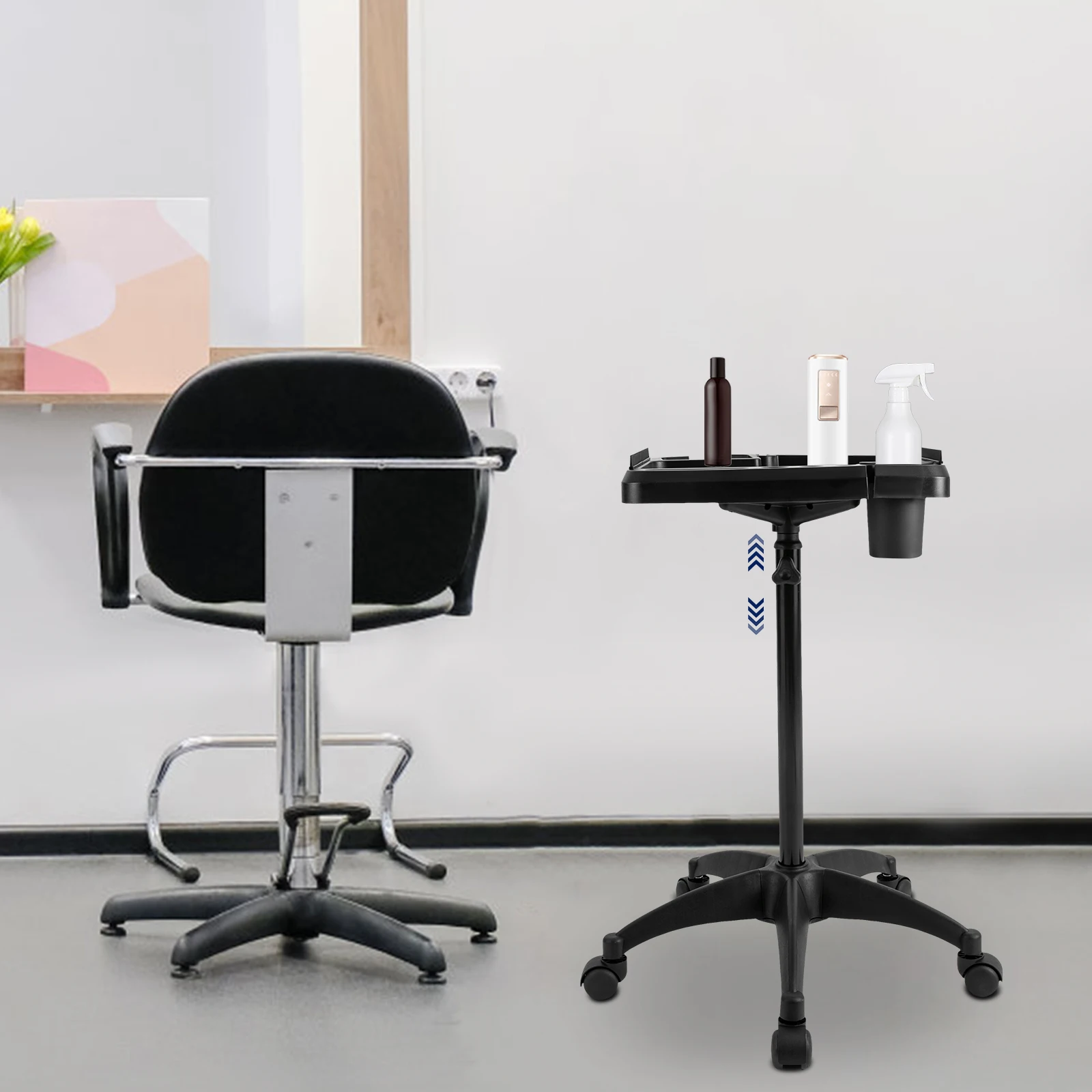 عربة أدوات وصلات الشعر، صينية متنقلة لتصفيف الشعر مع 5 عجلات، عربة تصفيف الشعر، أدوات الشعر المستعار، طاولة تمديد الشعر #2