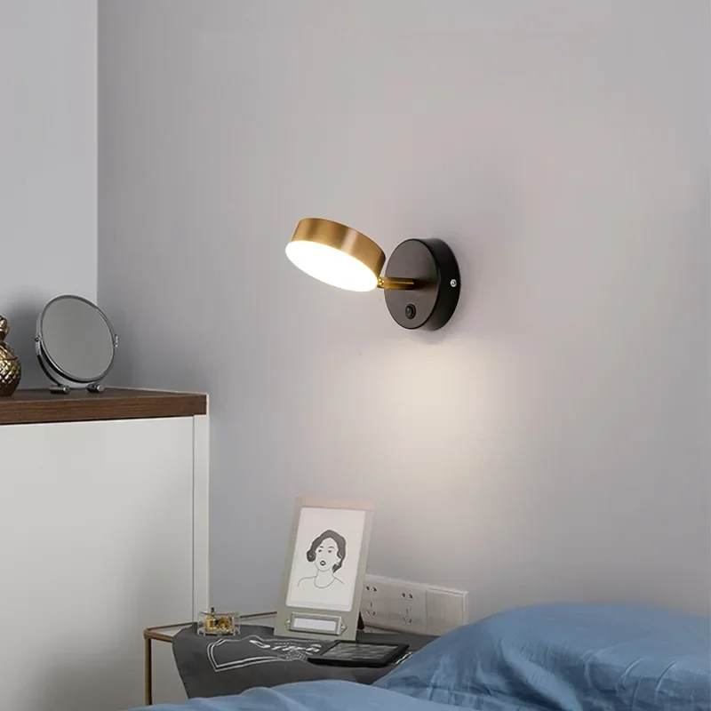 Simplicity Modern LED Wall Lamps Silver Bedroom Bedside Lamp Children's Reading Corridor Light Direction Adjustable 5W AC90-260V