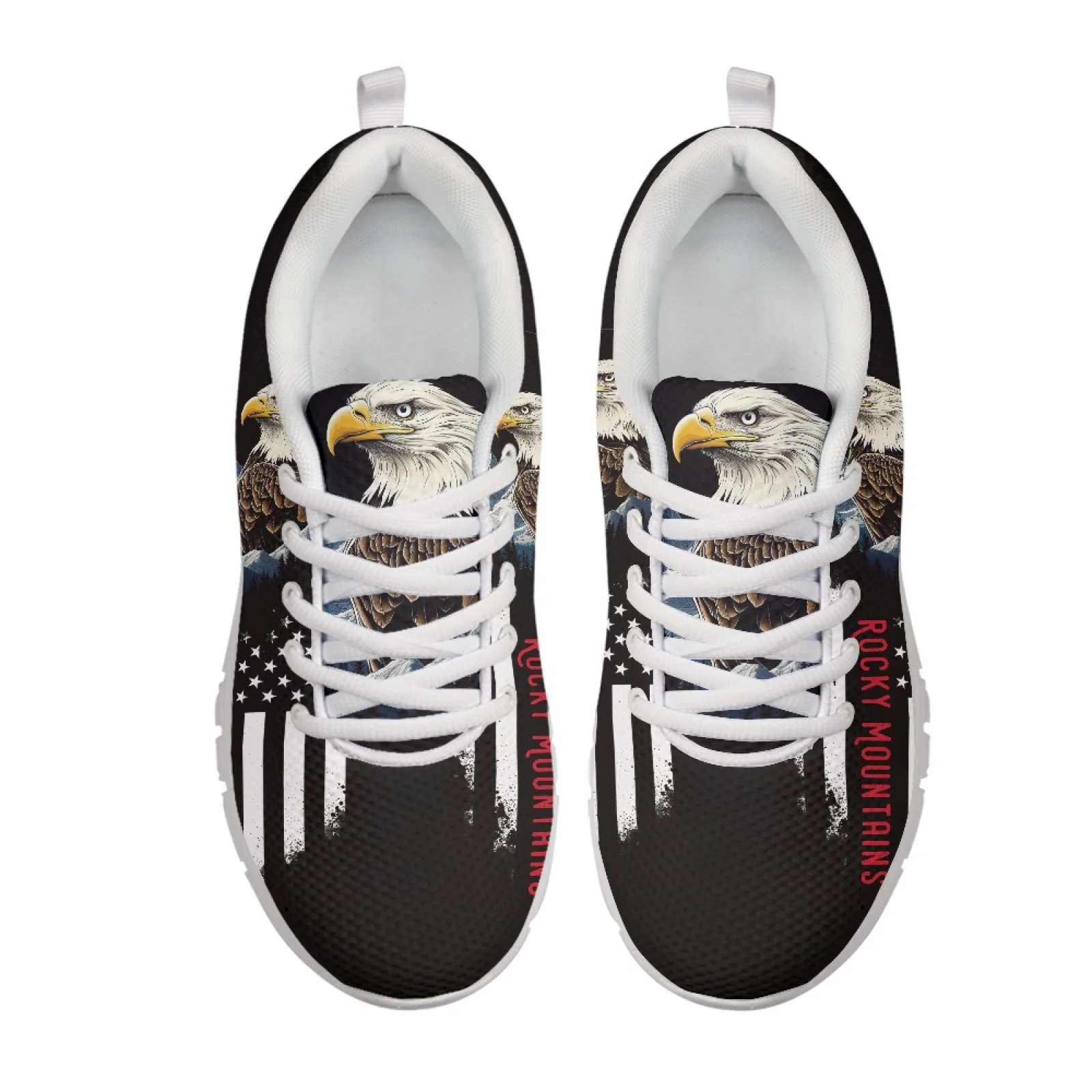 Coloranimal Mexican Eagle Print Mens Athletic Trainers Lightweight Lace Up Women Running Walking Shoes for Travel