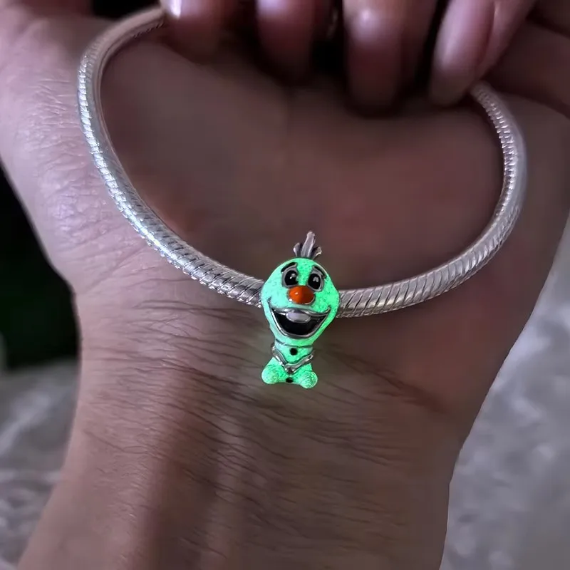 سحر الفضة 925 ديزني الوردي والأزرق غرزة خرز تميمة يناسب سوار الإسورة قلادة للنساء الفاخرة DIY مجوهرات هدايا الحفلات #3