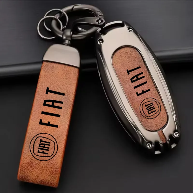 LLavero de coche de lujo llavero de cuero genuino hebilla pura llavero de coche para FIAT 500 500E 500L 500C 500S 500X accesorios de coche