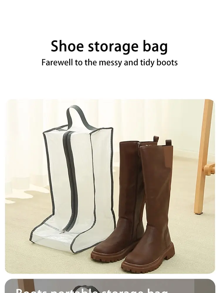 Schuhe Staubschutz Mesh Transparente Schuh- und Stiefel-Aufbewahrungstasche mit Reißverschluss Tragbarer Reise-Staub-Organizer Schutztasche – Detail 1