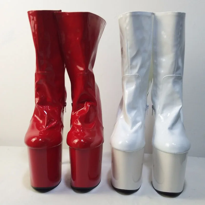 Fashion Sexy Knight Female 8 Inch High Heel Platform Ankle Boots for Women Autumn Winter Shoes 20cm Black Pole Dancing Boots New