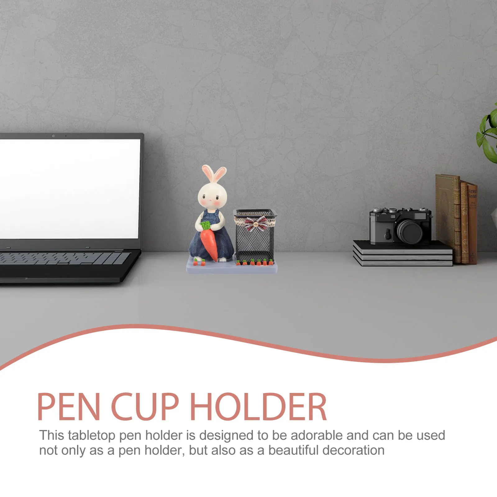 

Rabbit Storage Resin Holder Metal Design Desktop Compact Pen Holder Rabbit Multi Function Pen ganizer Decor Cup ganizer