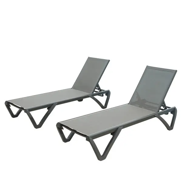 Silla de Patio Tipo Chaise Longue de Polipropileno para Exteriores con Respaldo Ajustable, Silla para Tomar el Sol Junto a la Piscina