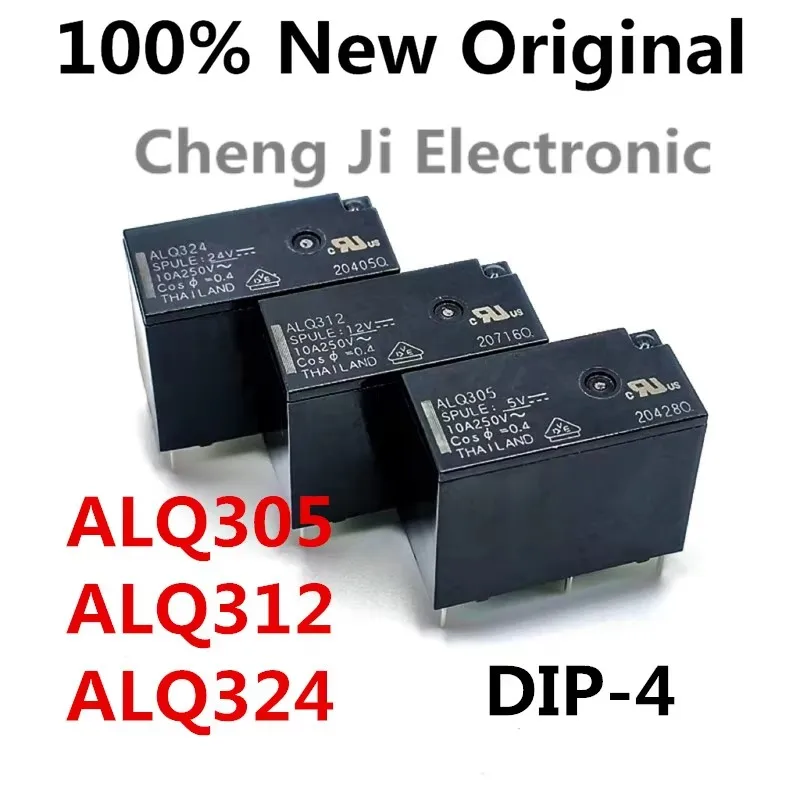 10PCS/Lot ALQ305 、 ALQ312  、ALQ324  DIP-4 New original universal power relay  10A   5VDC  12VDC   24VDC