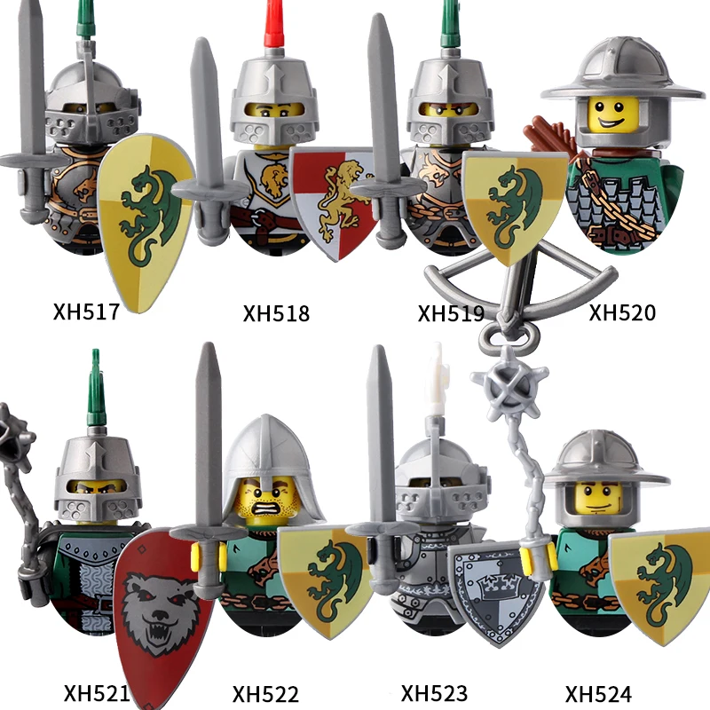 BR883 soldats anciens médiévaux château militaire chevaliers Mini figurines guerrier garde briques armes accessoires enfant jouets cadeaux