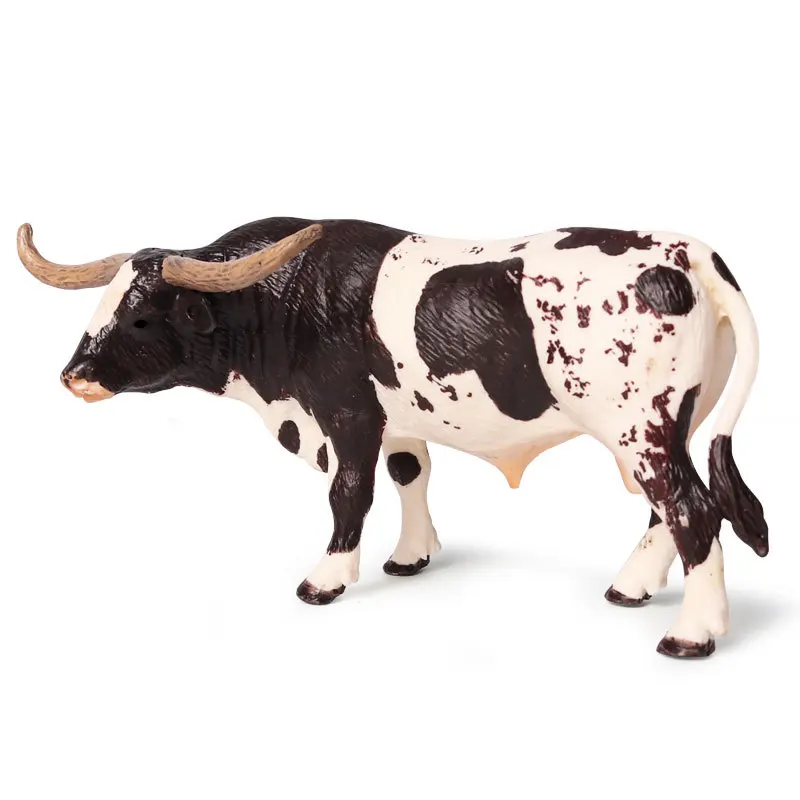 

Solid Simulation Wild Animal Cattle Model Texas Longhorn Cattle Ranch Cow Toy Ornaments