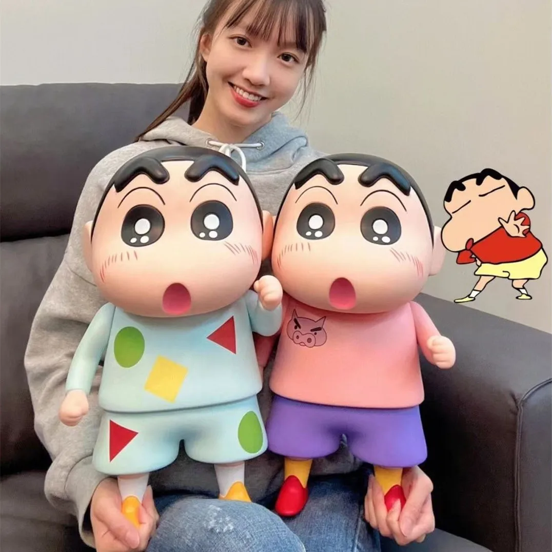 

40cm Crayon Shin-Chan Hat Bag Large Anime Figure 1:1 Model Ornaments Japan Nohara Shinnosuke Lying Side Position Doll Toy Gift
