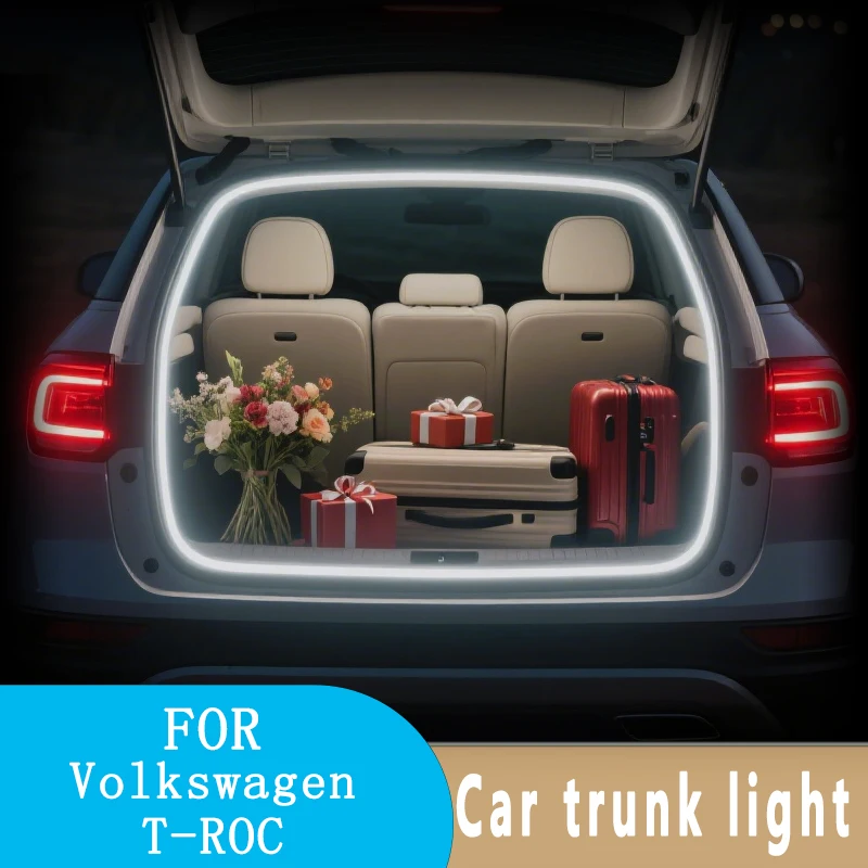 

FOR Volkswagen T-ROC Car trunk light lighting atmosphere LED light strip modification accessories supplies warm white colors