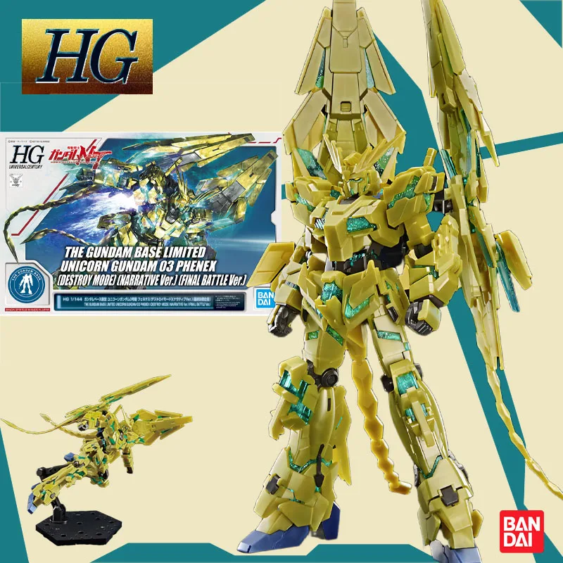 

Bandai original HG 1/144 UNICORN GUNDAM O3 PHENEX Anime Action Figure Assembly Model Toys Boys Girls Kids Gift Collectible